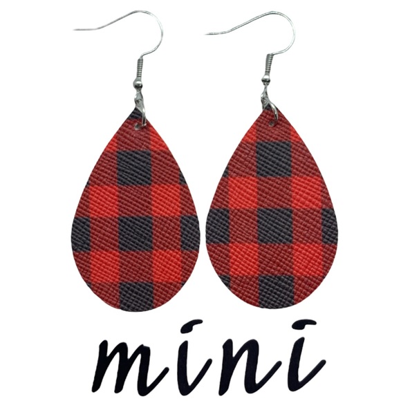 Jewelry - 🖤Pick any 3 for $12🖤 Mini Faux Leather Teardrop Earrings